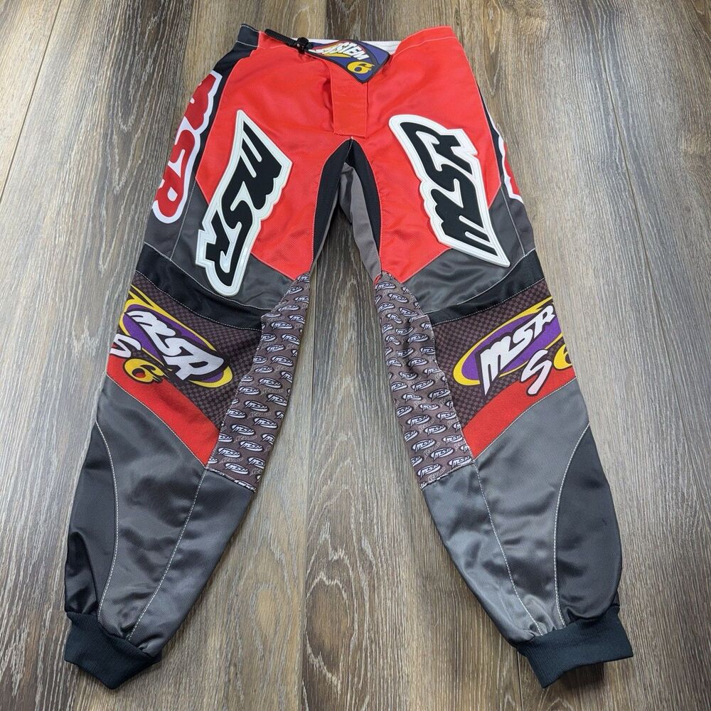 Vintage MSR Racing Motocross Pants Mens 30 Red Black S6 Dirt Bike NICE! EUC 90s